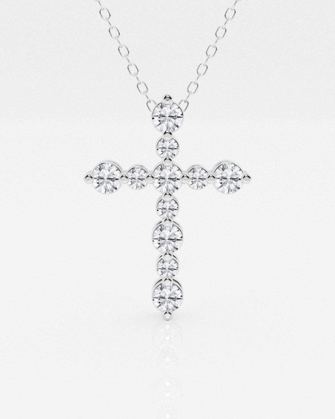 0.75 TCW Round Moissanite Diamond Cross Necklace - Camila Brown