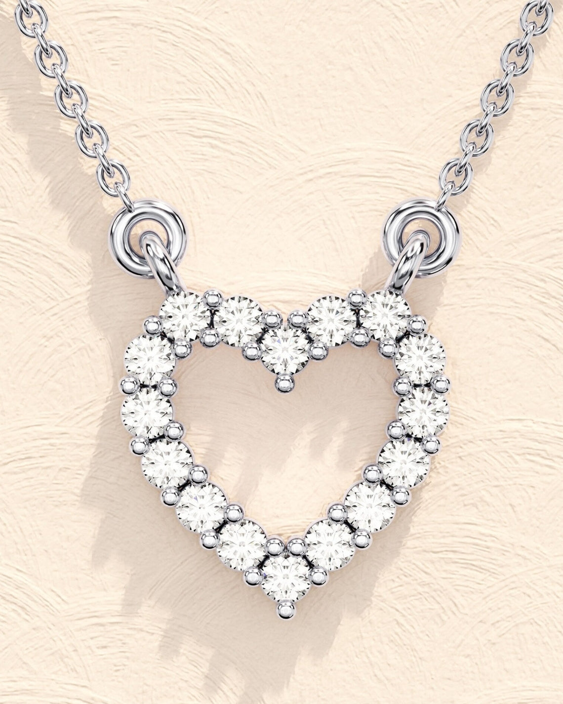 0.24 TCW Round Moissanite Diamond Heart Shaped Pendent Necklace - Camila Brown