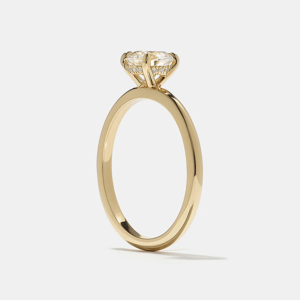 0.75 -2.50 CT Round CVD Diamond Solitaire Engagement Ring