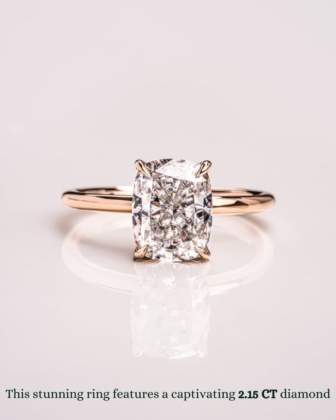 1.15 - 3.15 CT Cushion E/VS1 CVD Diamond Solitaire Engagement Ring - Camila Brown