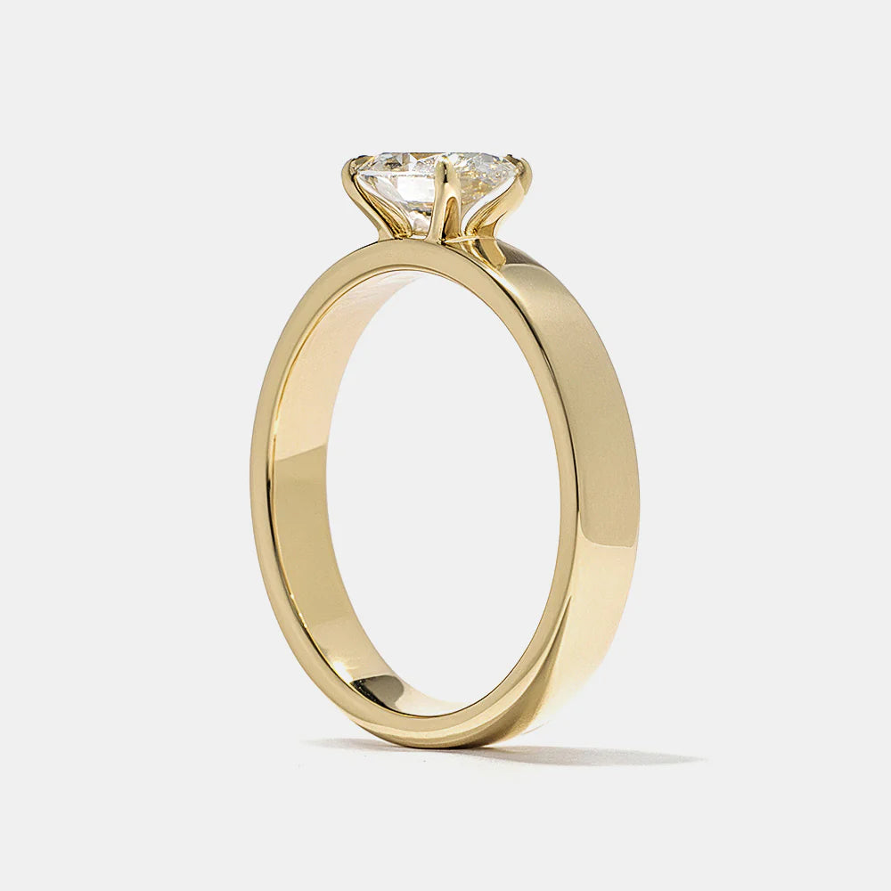 0.75 -2.50 CT East west Oval CVD Diamond Solitaire Engagement Ring