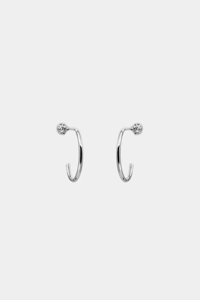 0.05 TCW Mini Round Cut Moissanite Diamond Hoops Earrings