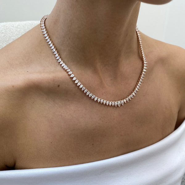 Pear Lab Grown Diamond Tennis Necklace