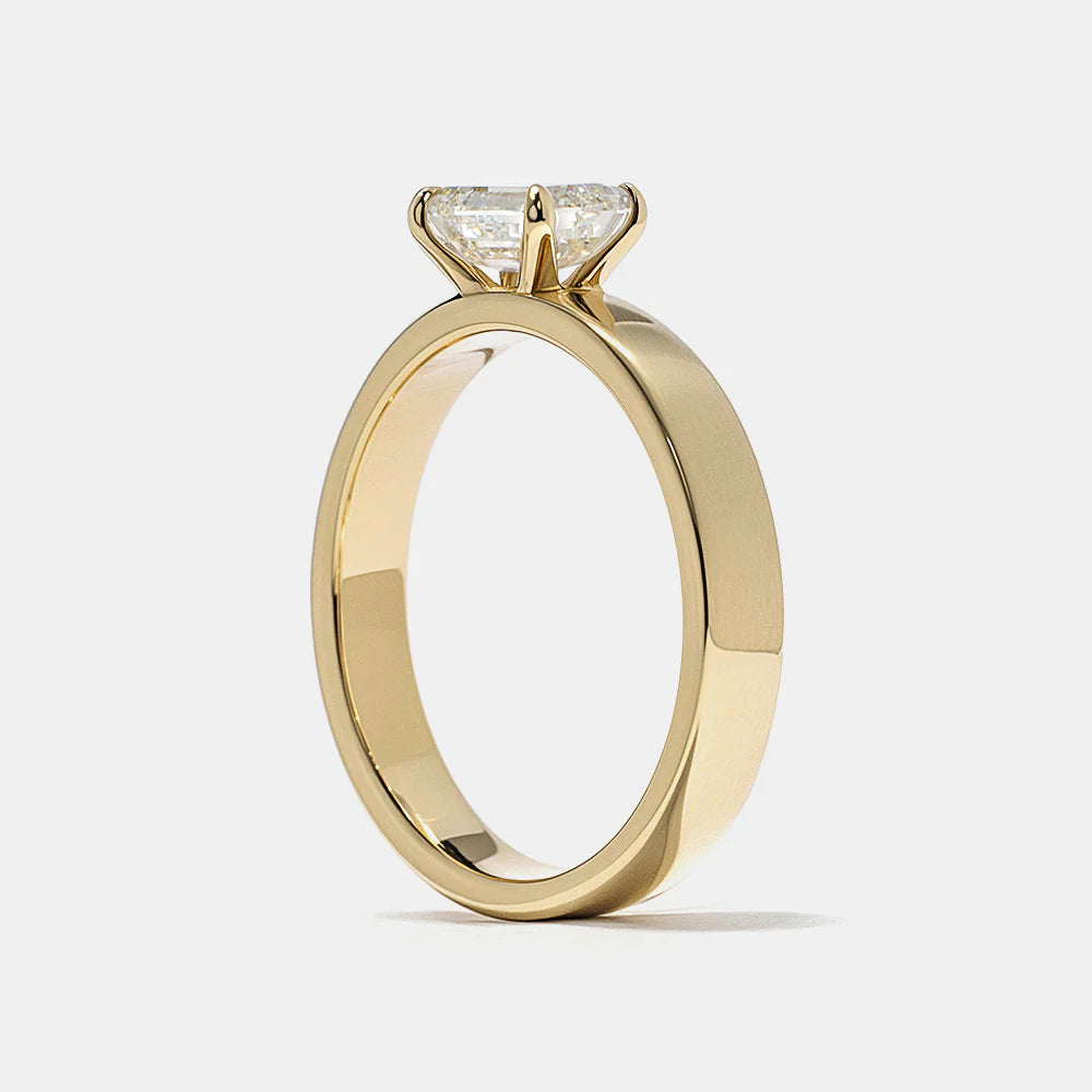 0.75 -2.50 CT Emerald CVD Diamond Solitaire Engagement Ring