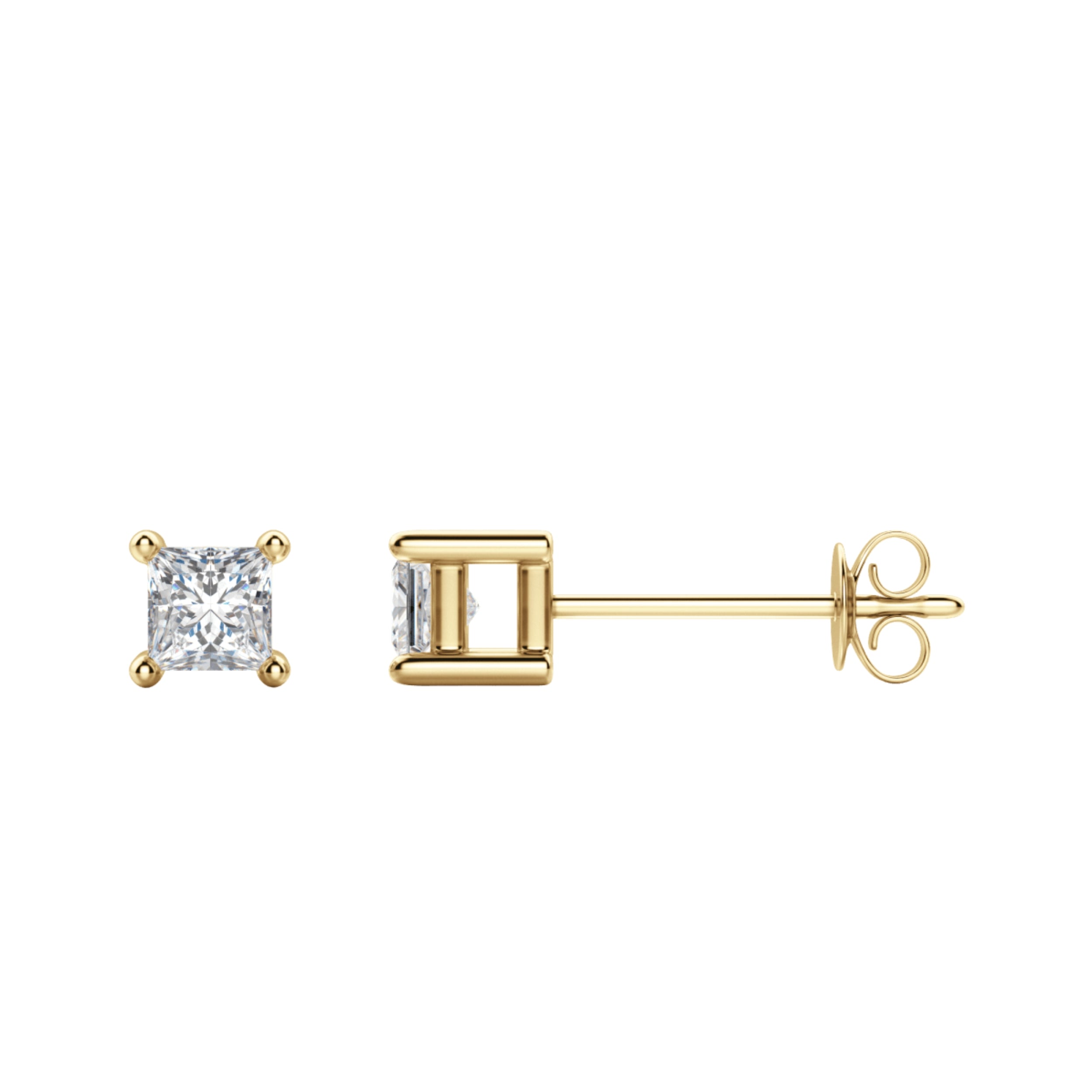 0.50 TCW-1.0 TCW Princess Cut Moissanite Solitaire Stud Earrings - Camila Brown