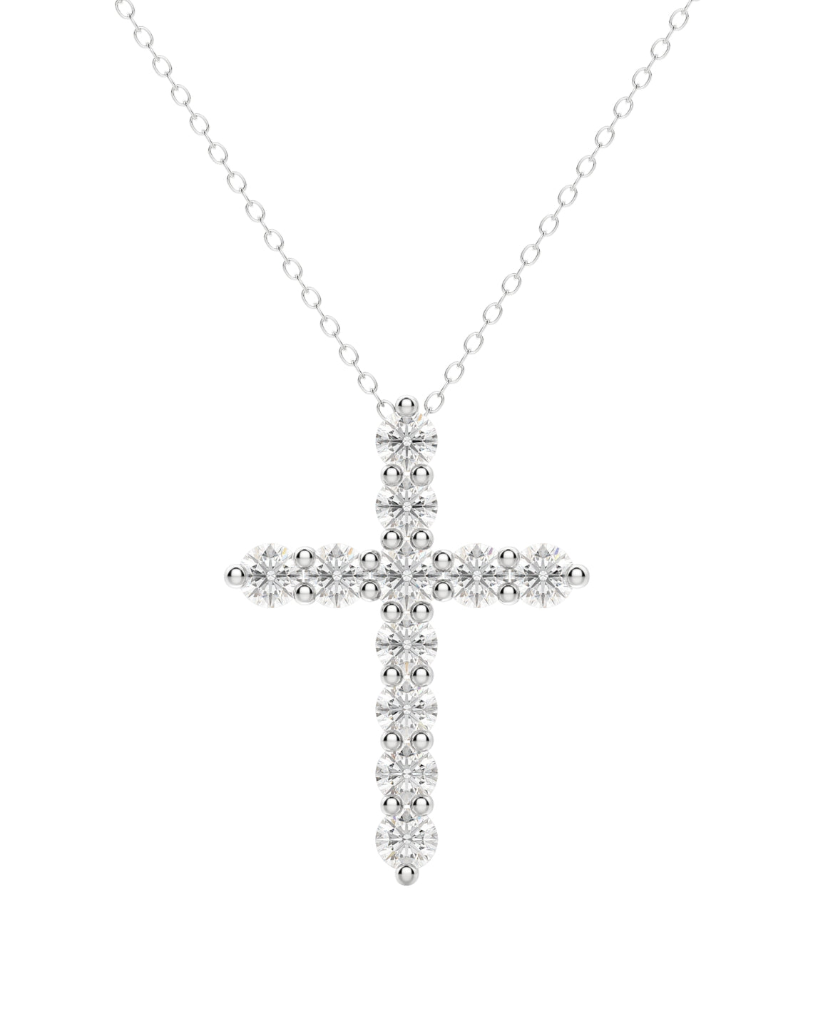 0.17 CT Round Moissanite Diamond Cross Pendant Necklace - Camila Brown