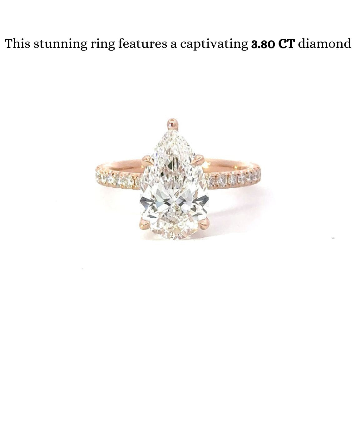 1.08-3.08 CT Pear E/VS1 CVD Diamond Pave Setting Engagement Ring - Camila Brown