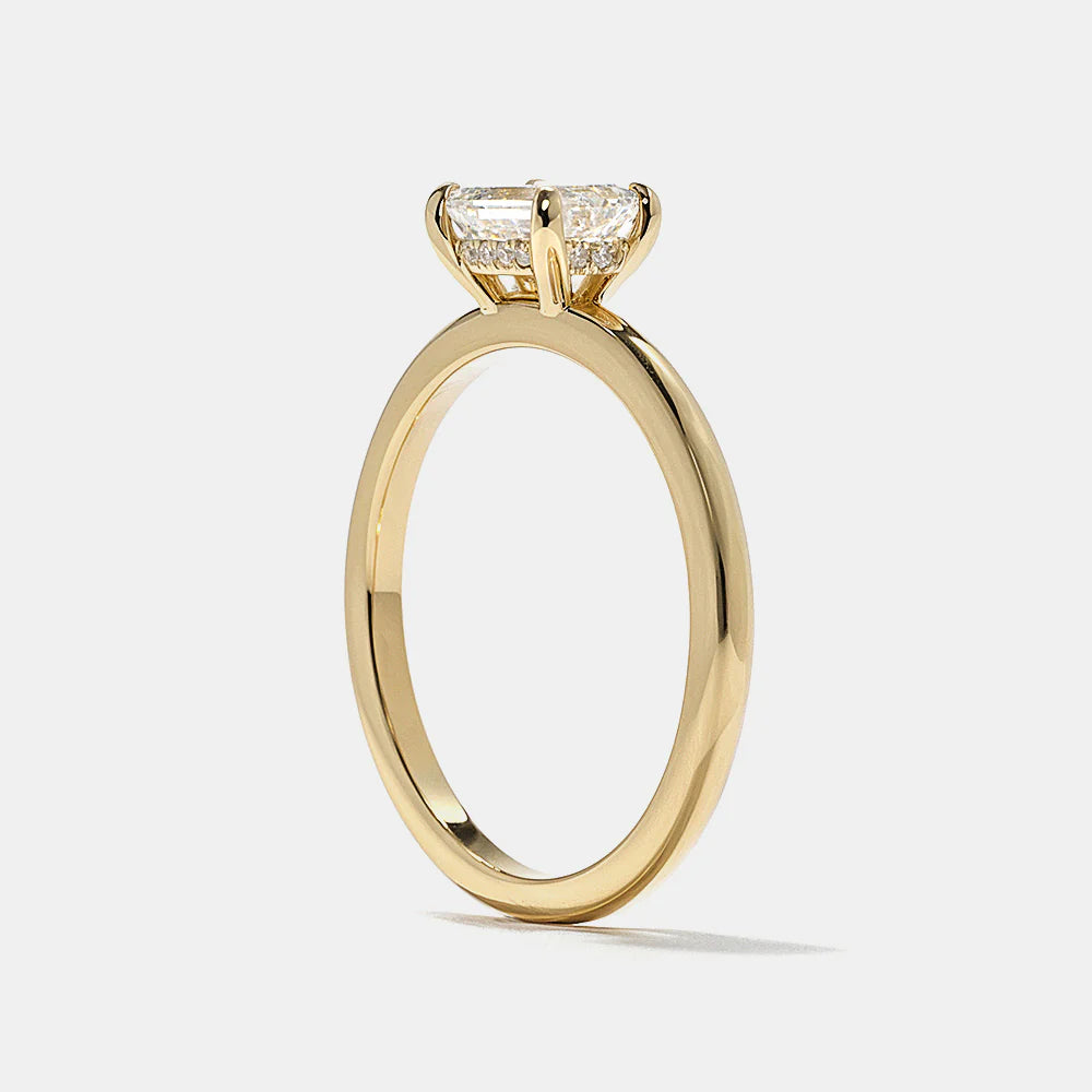 0.75 -2.50 CT Emerald CVD Diamond Solitaire Engagement Ring