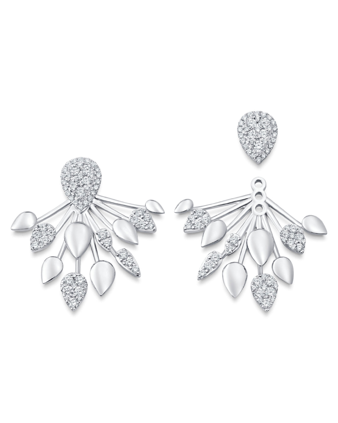 1.92 TCW Round Moissanite Diamond Ear Jacket Earrings - Camila Brown