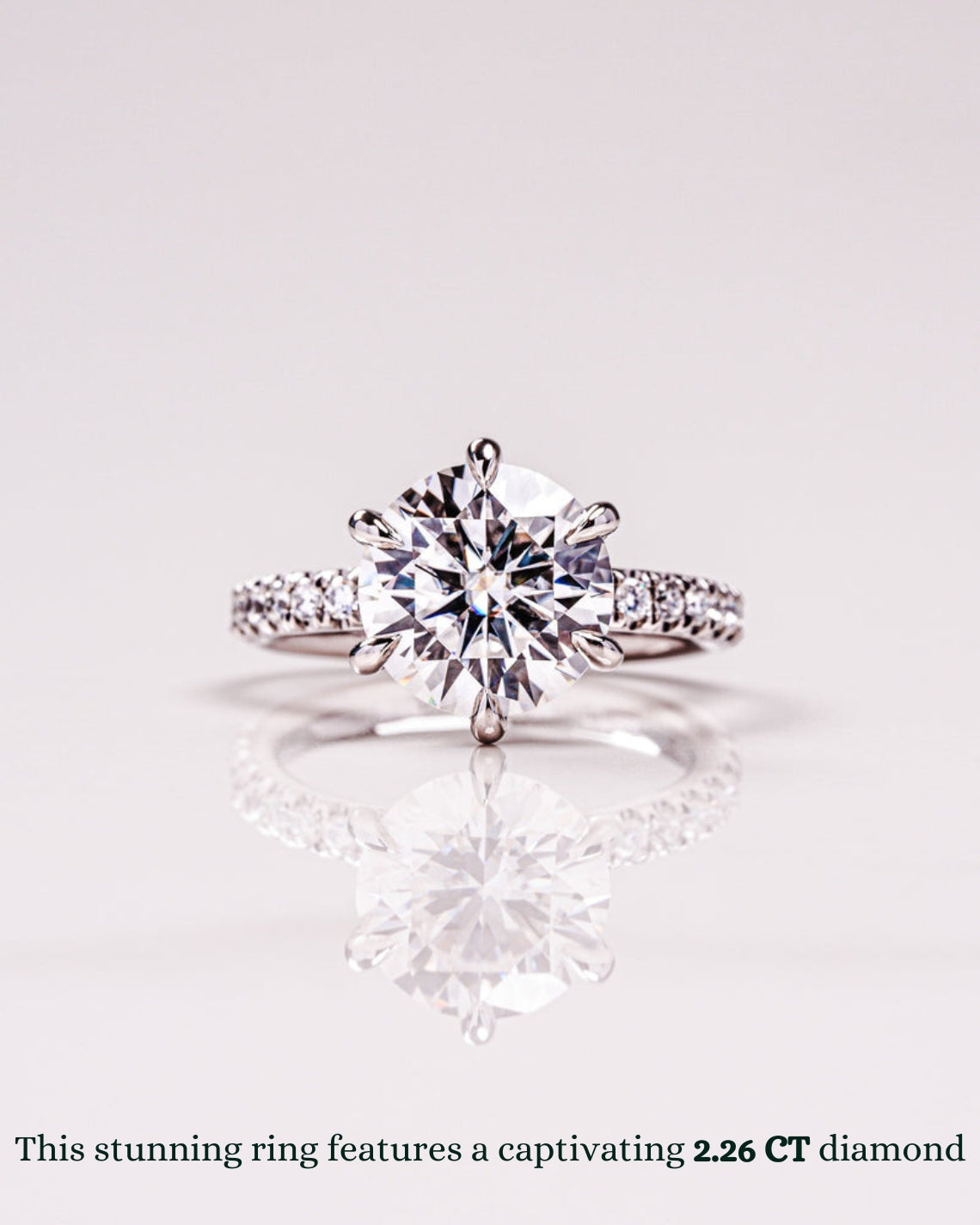 1.26 - 3.26 CT Round F/VS1 CVD Diamond Pave Setting Engagement Ring - Camila Brown