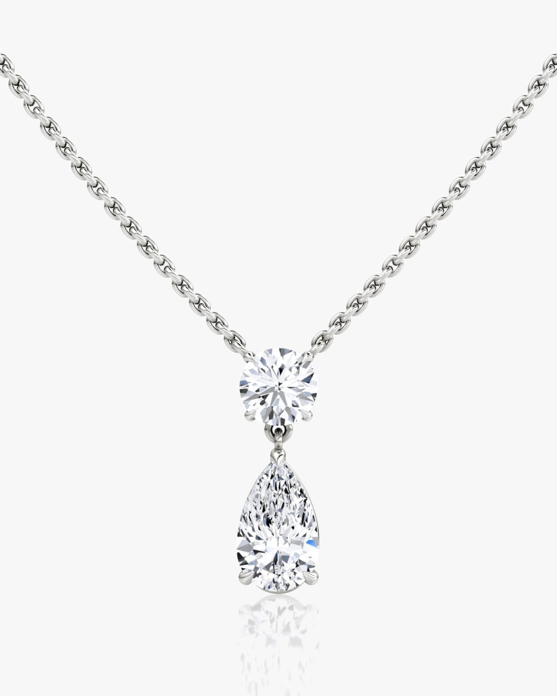 1.50 TCW Pear & Round F/VS Lab Grown Diamond Necklace - Camila Brown