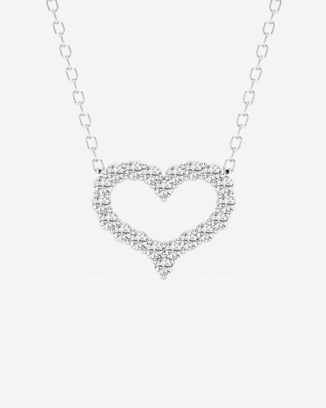 0.24 TCW Round Moissanite Diamond Heart Pendant Necklace - Camila Brown