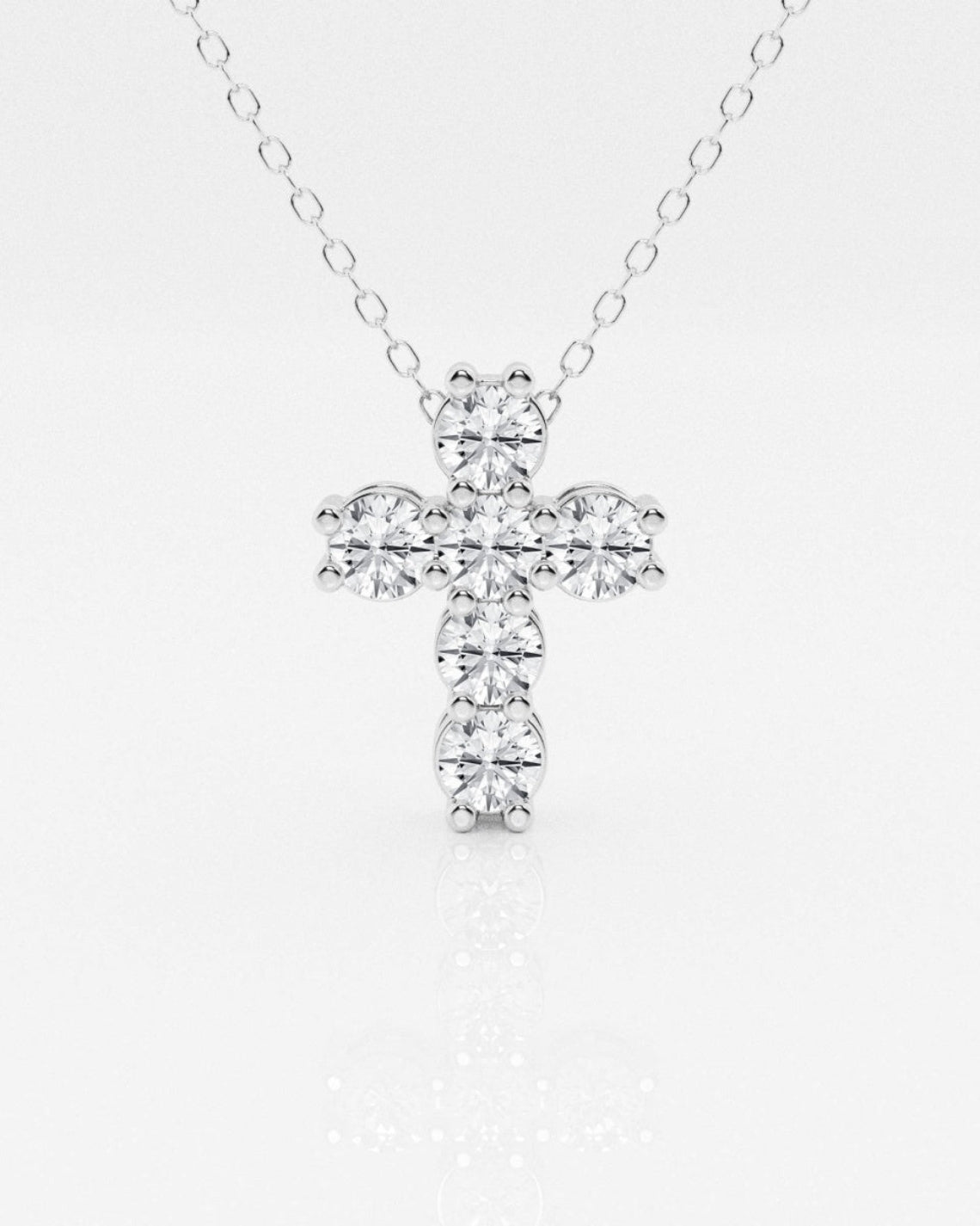 1.01 TCW Round Moissanite Diamond Cross Necklace - Camila Brown