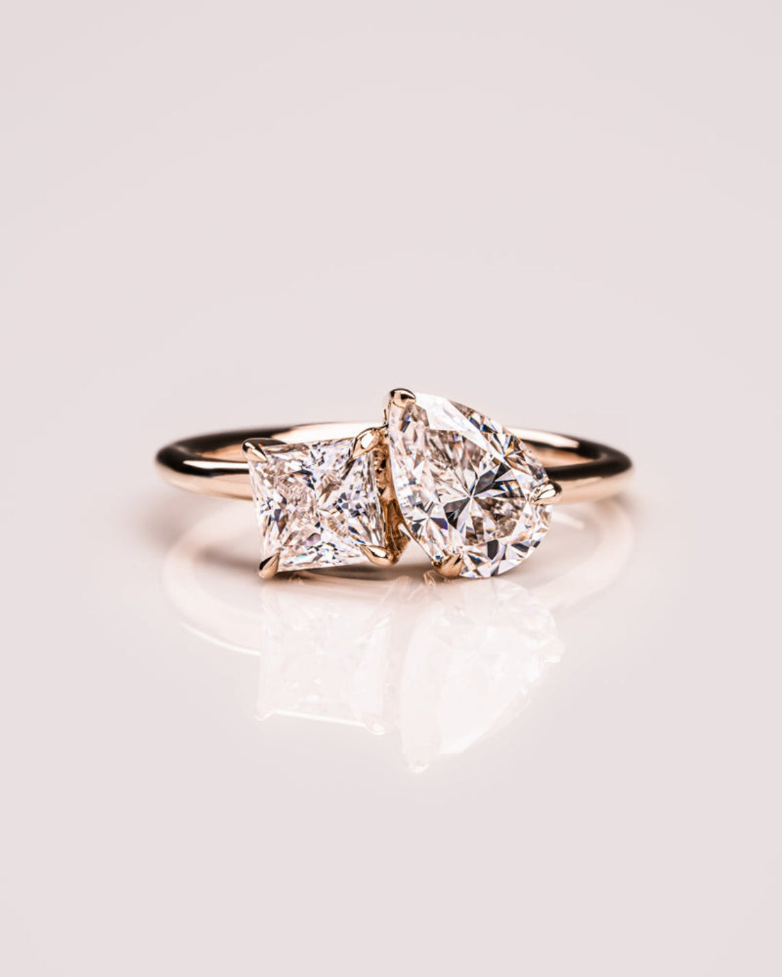 1.95 CT Pear & Princess F/VS2 CVD Diamnd Two Stone Style Engagement Ring - Camila Brown