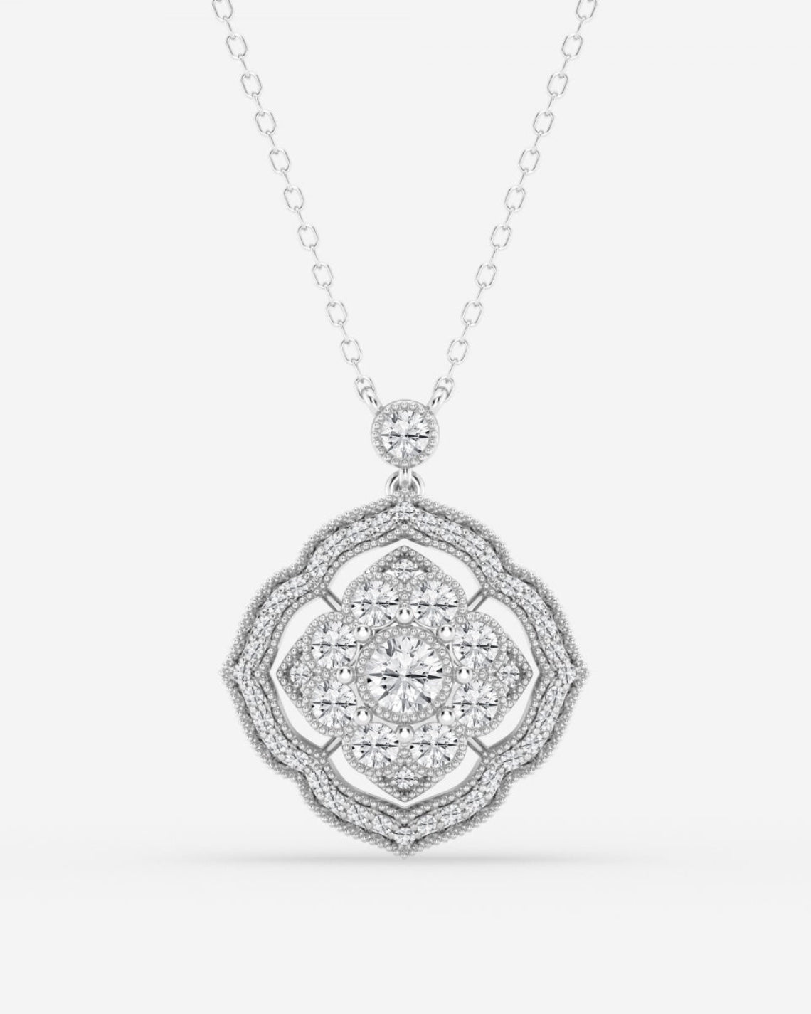 1.02 TCW Round Moissanite Diamond Cross Necklace - Camila Brown
