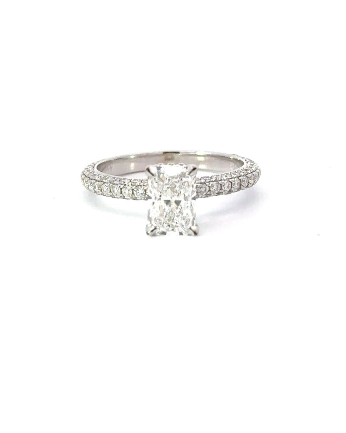 1.62-3.62 CT Radiant F/VS1 CVD Diamond Pave Setting Engagement Ring - Camila Brown