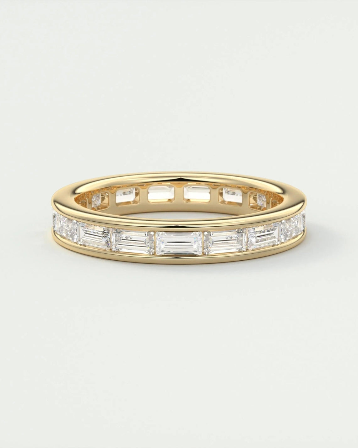 1.87 TCW Baguette CVD Diamond Chhanle Setting Wedding Band - Camila Brown