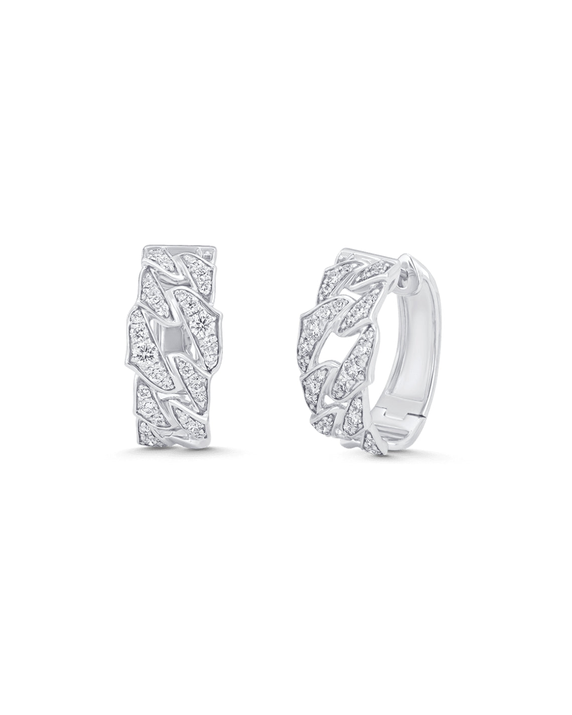 1.13 TCW Round Moissanite Diamond Link Huggie Earrings - Camila Brown