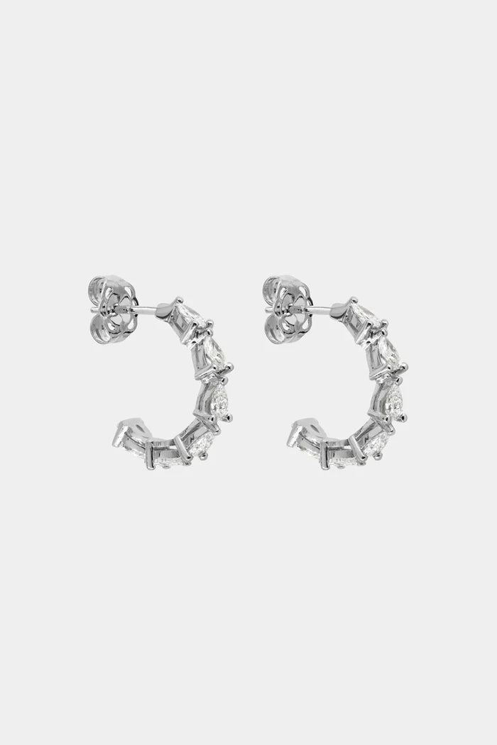 0.30 TCW Mini Pear Cut Moissanite Diamond Hoops Earrings