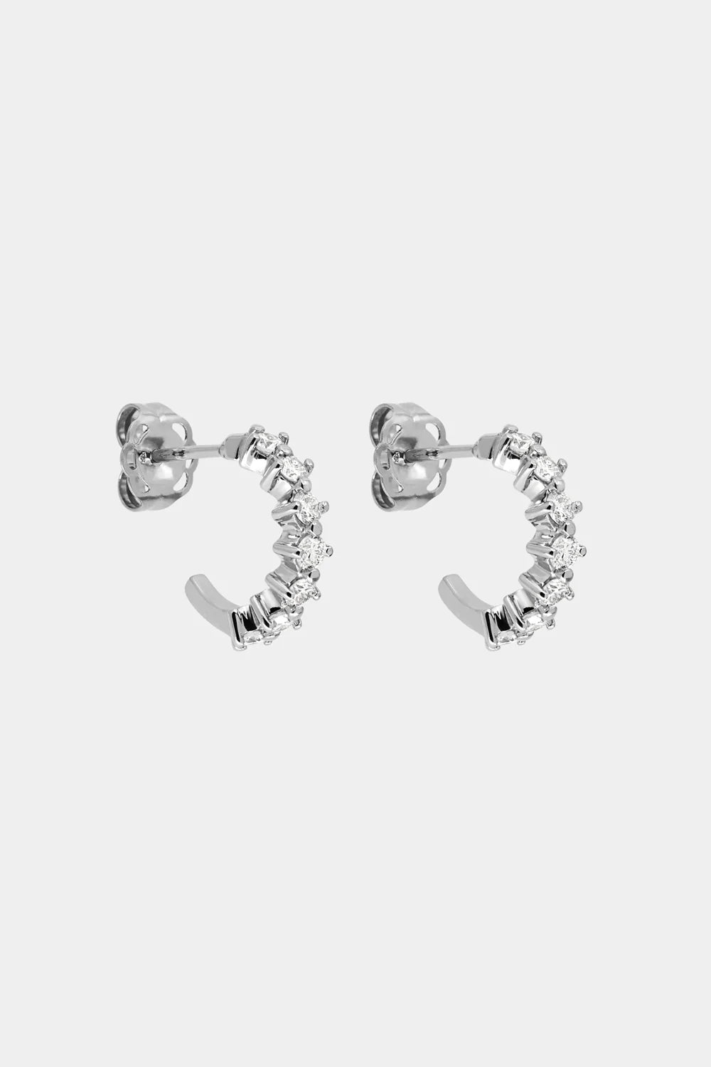 0.10 TCW Mini Round Cut Moissanite Diamond Hoops Earrings