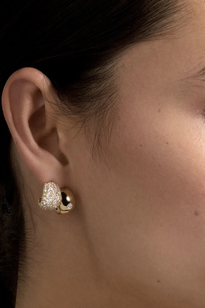 3.70 TCW Mini Round Cut Moissanite Diamond Hoops Earrings