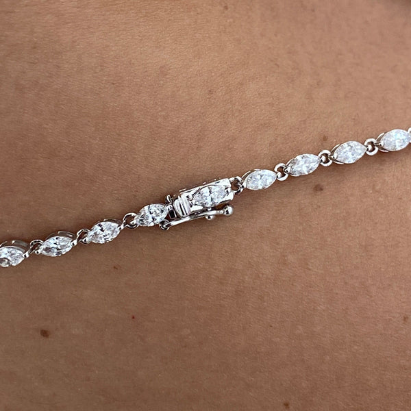 Marquise Lab Grown Diamond Tennis Necklace