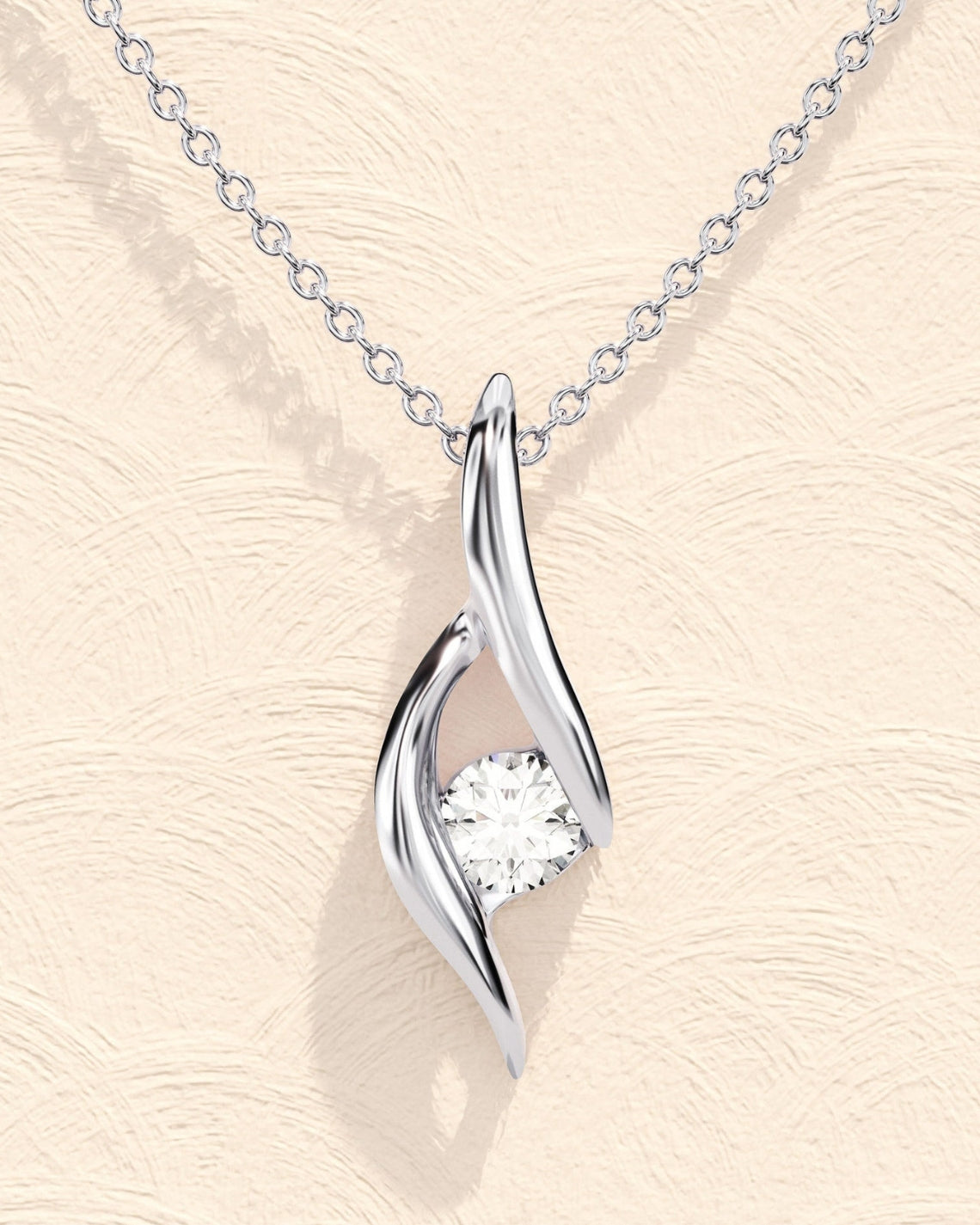 0.10 TCW Round Moissanite Diamond Soloitaire Necklace - Camila Brown