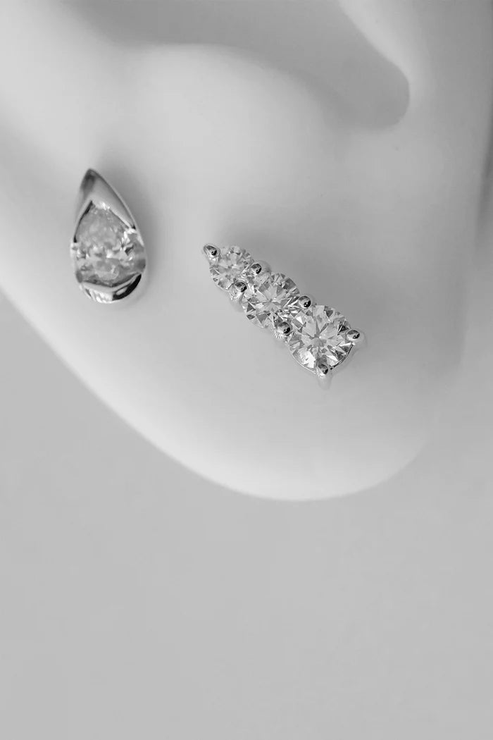 0.20 TCW Mini Pear Cut Moissanite Diamond Studs Earrings