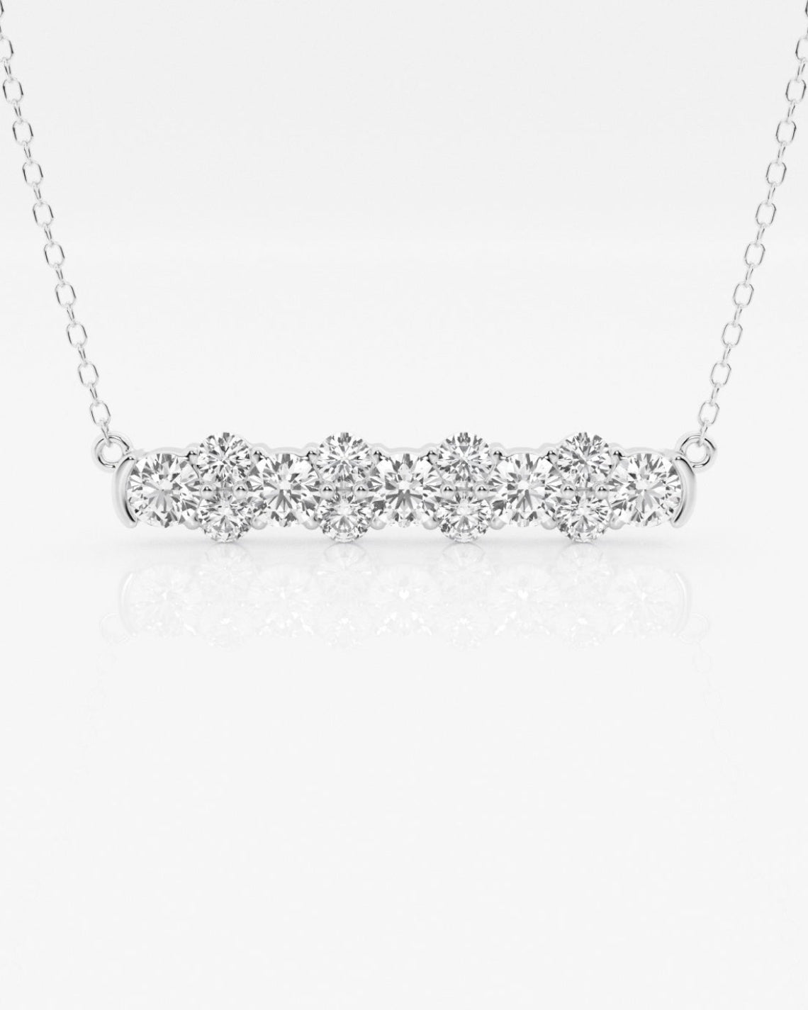 1.50 TCW Round Moissanite Diamond Bar Setting Necklace - Camila Brown