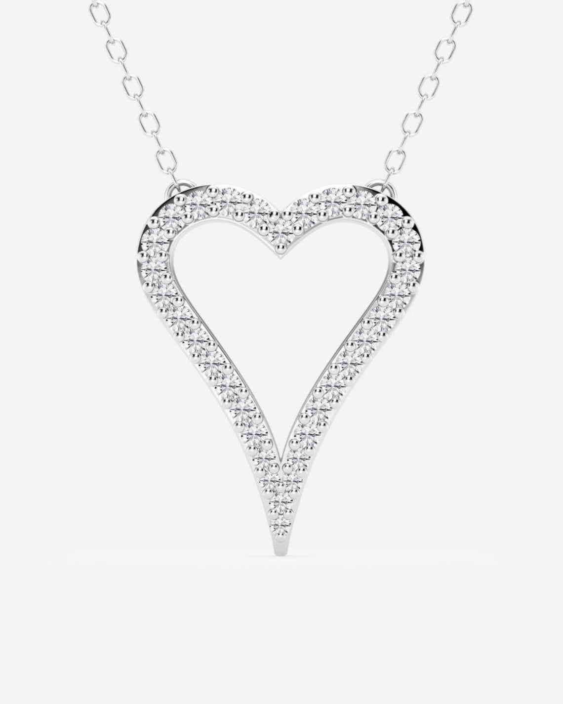0.25 TCW Round Moissanite Diamond Heart Pendant Necklace - Camila Brown