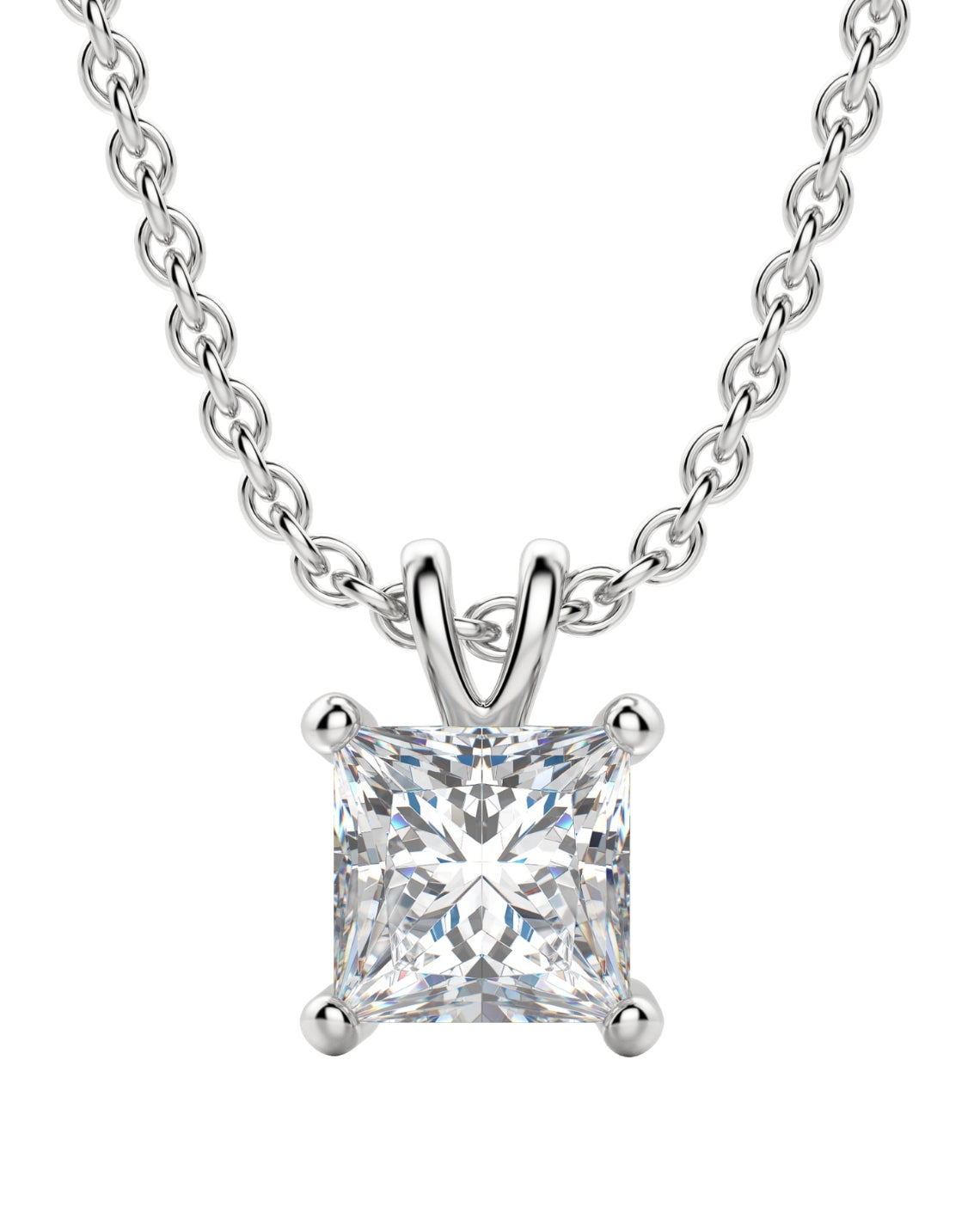 0.25 CT- 1.0 CT Princess Solitaire F/VS Lab Grown Diamond Necklace - Camila Brown
