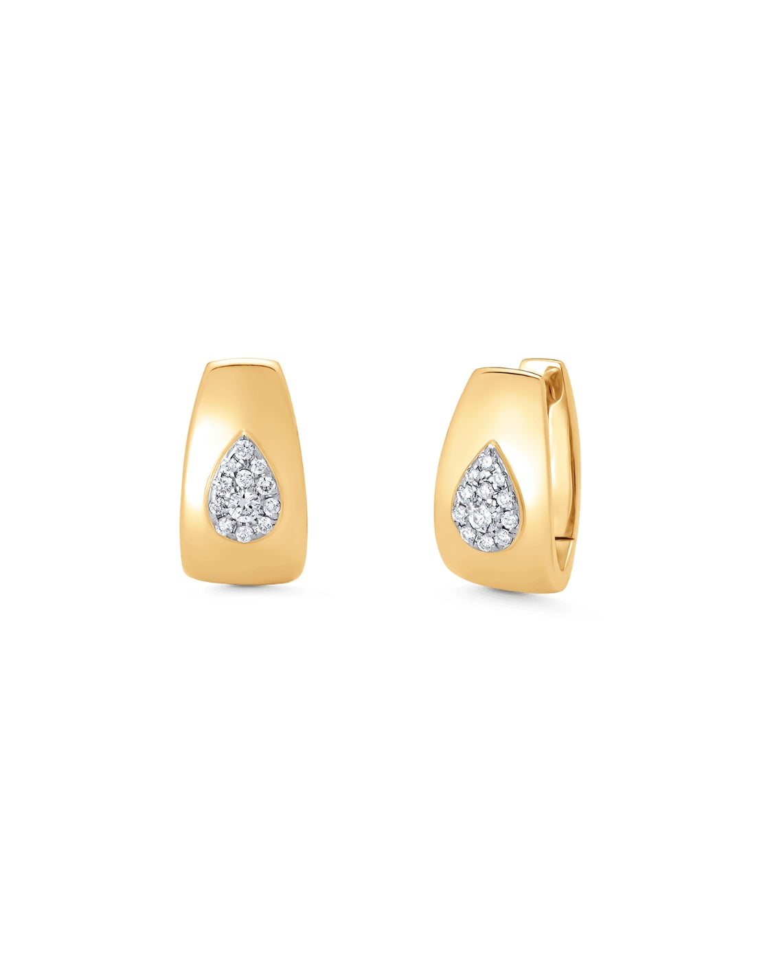 0.14 TCW Round Moissanite Diamond Huggie Earrings - Camila Brown