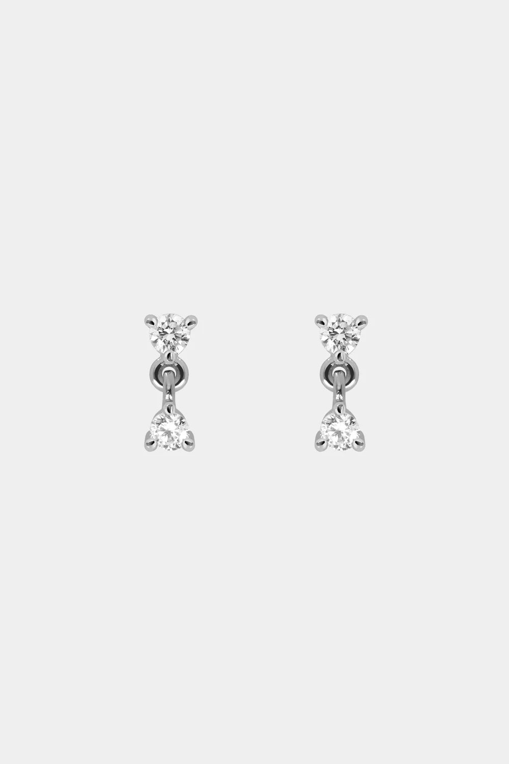 0.10 TCW Mini Round Cut Moissanite Duo Diamond Earrings