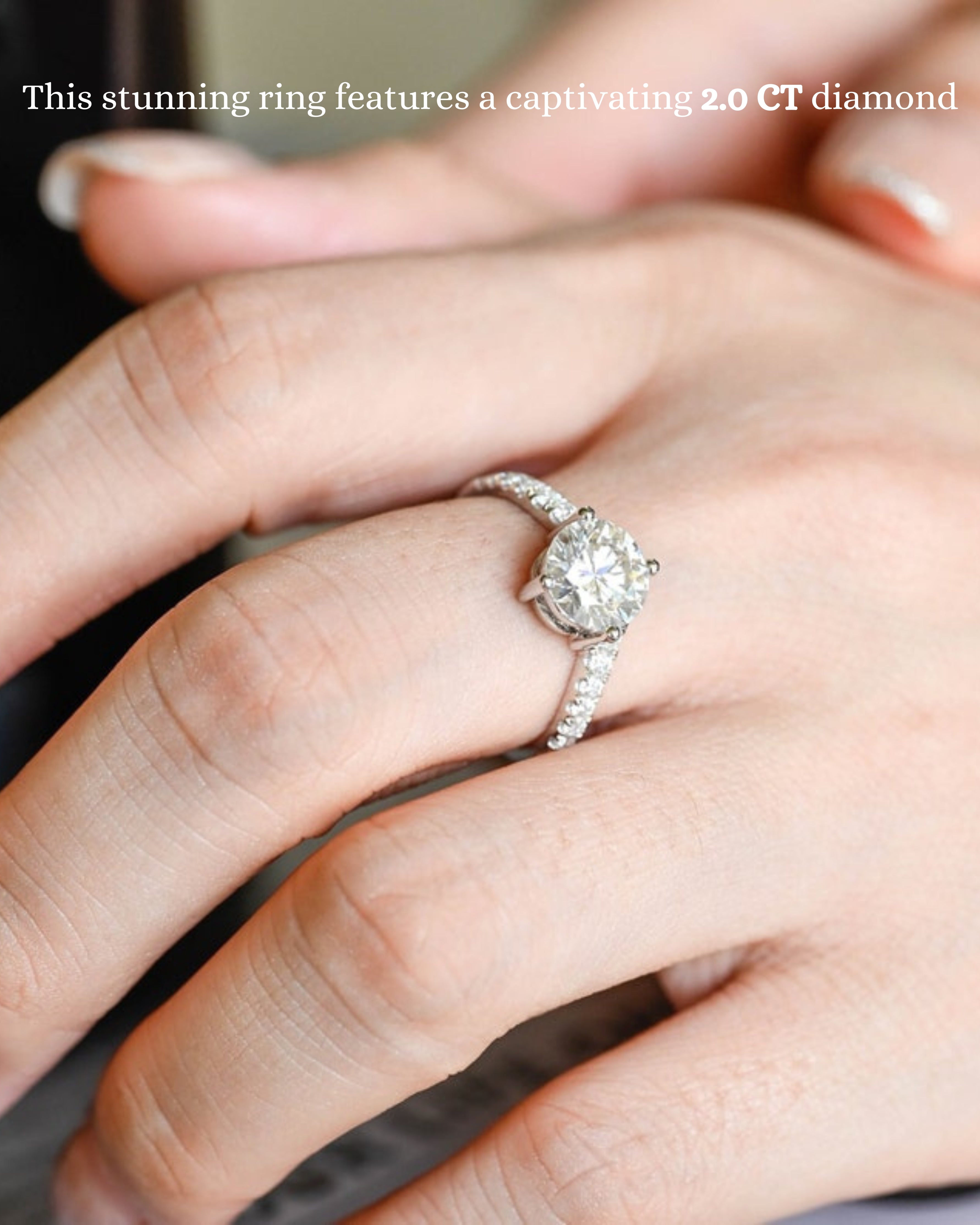 1.0-3.0 CT Round F/VS1 CVD Diamond Pave Setting Engagement Ring - Camila Brown