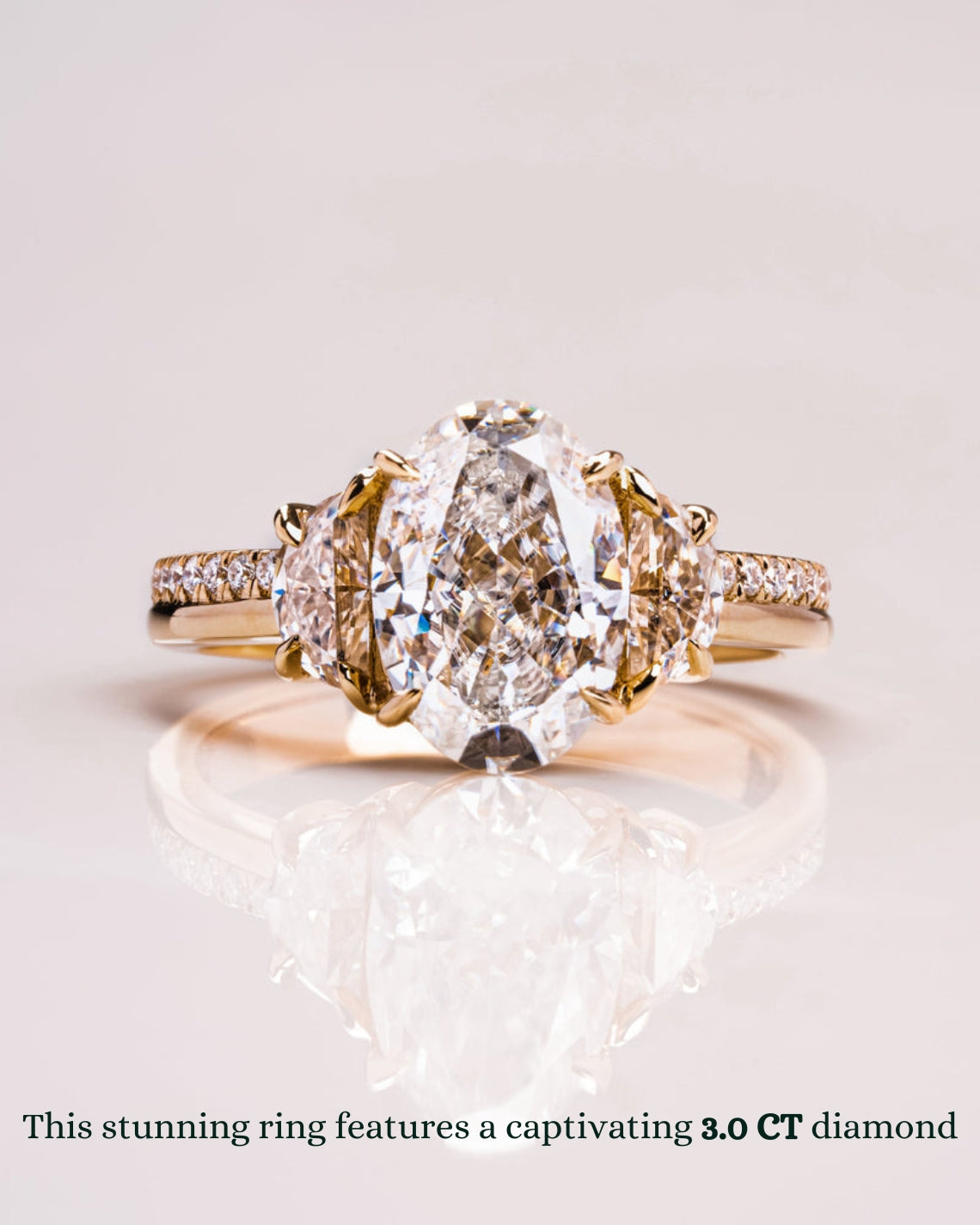 1.0 - 3.0 CT Oval F/VS2 CVD Diamond Three Stone Style Engagement Ring - Camila Brown