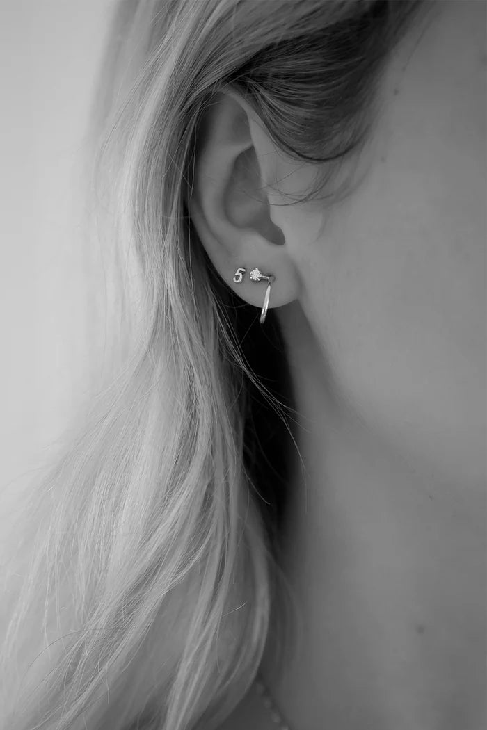 0.05 TCW Mini Round Cut Moissanite Diamond Hoops Earrings