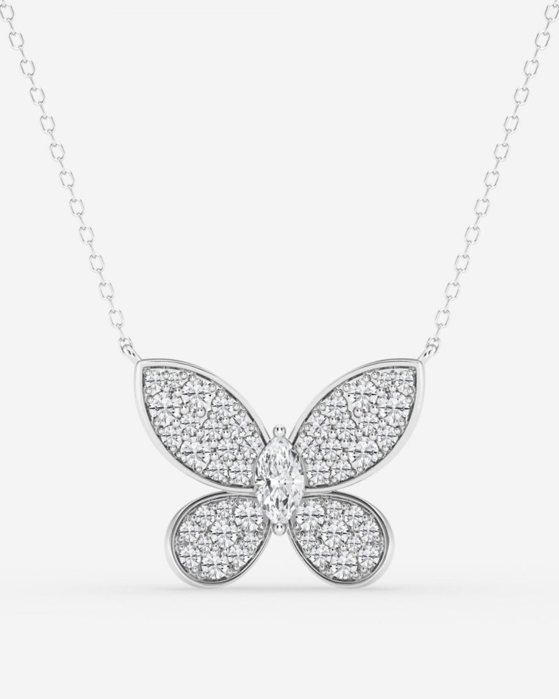 0.24 CT Marquise Moissanite Diamond Butterfly Pendant Necklace - Camila Brown