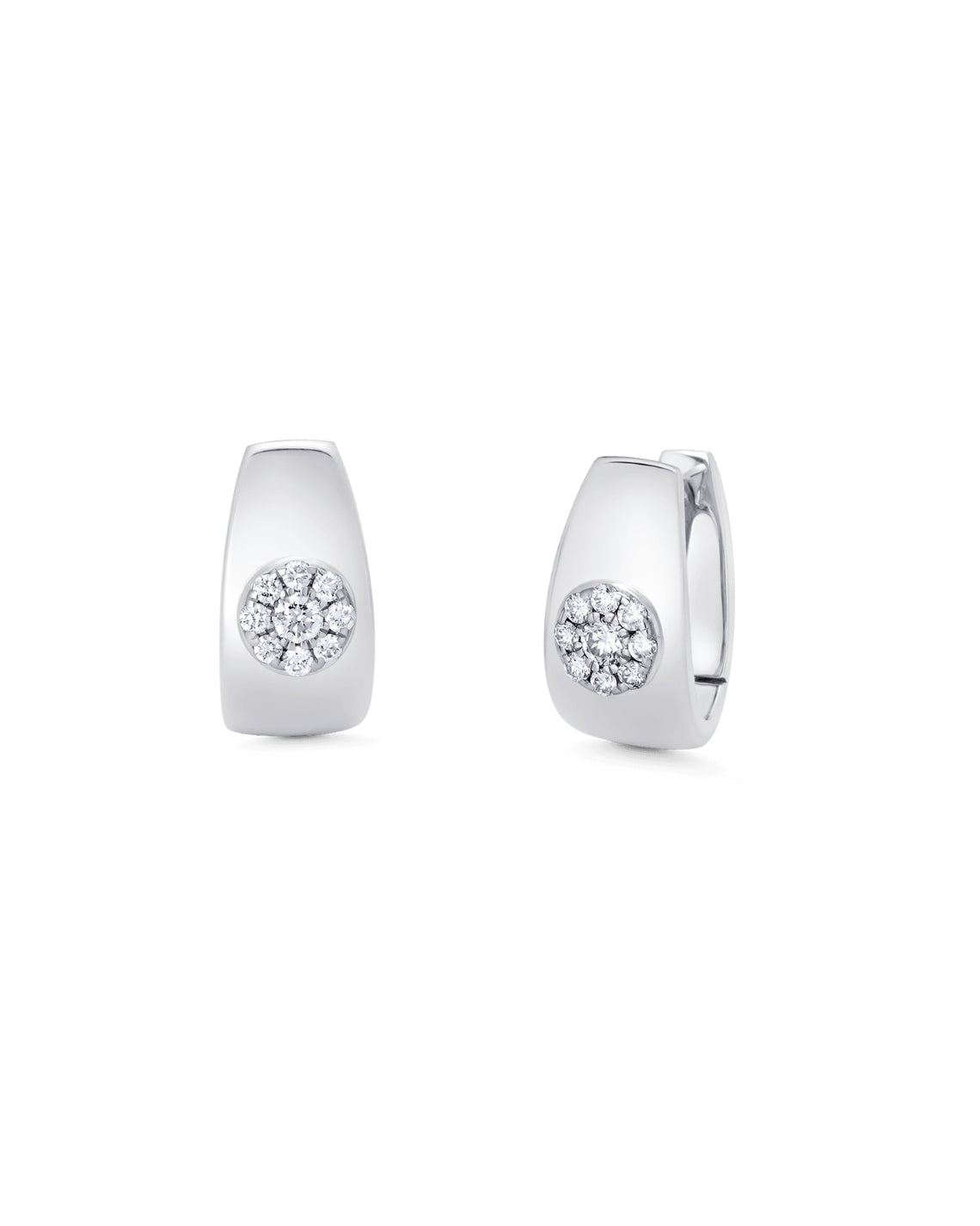0.23 TCW Round Moissanite Diamond Huggie Earrings - Camila Brown