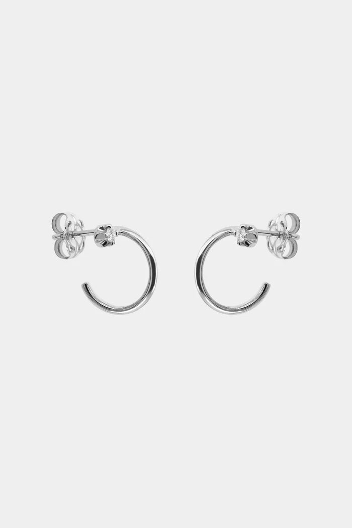 0.05 TCW Mini Round Cut Moissanite Diamond Hoops Earrings