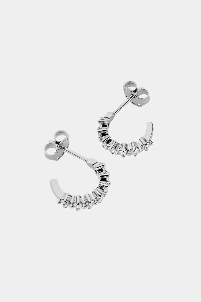 0.10 TCW Mini Round Cut Moissanite Diamond Hoops Earrings