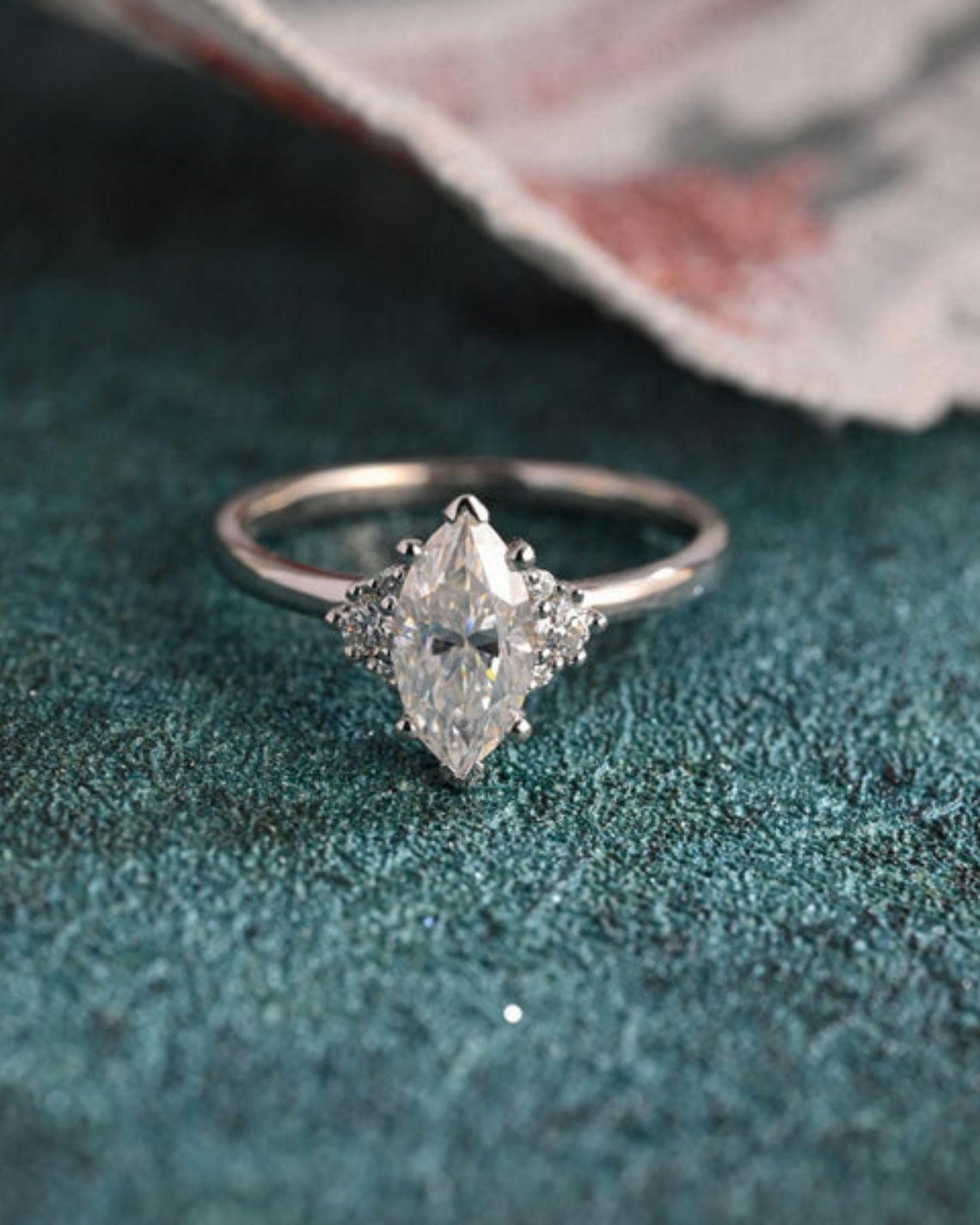 1.0-3.0 CT Marquise F/VS1 CVD Diamond Cluster Engagement Ring - Camila Brown