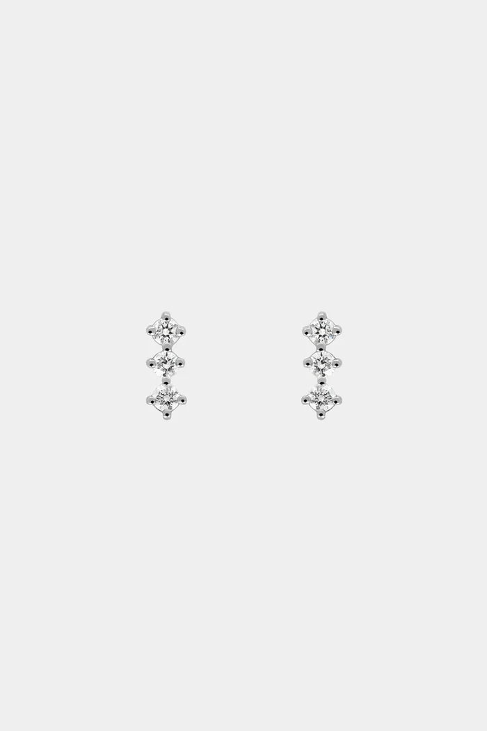 0.05 TCW Mini Round Cut Moissanite Diamond Bar Studs Earrings