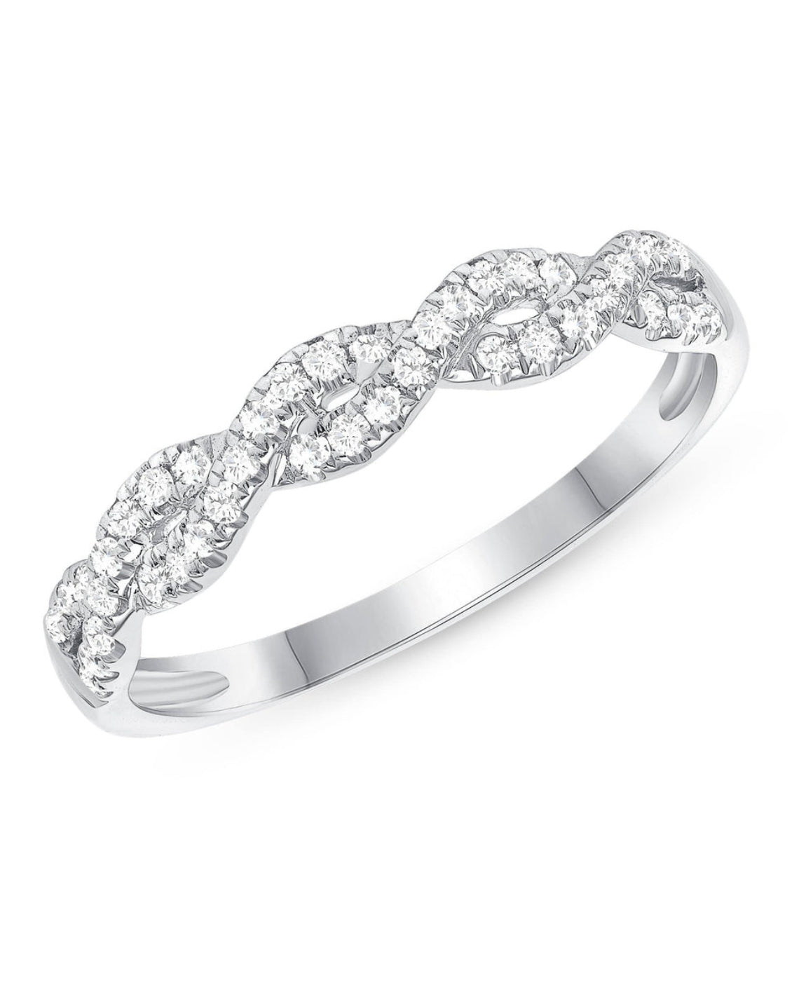 0.22 TCW Round CVD Diamond Twisted Wedding Band - Camila Brown