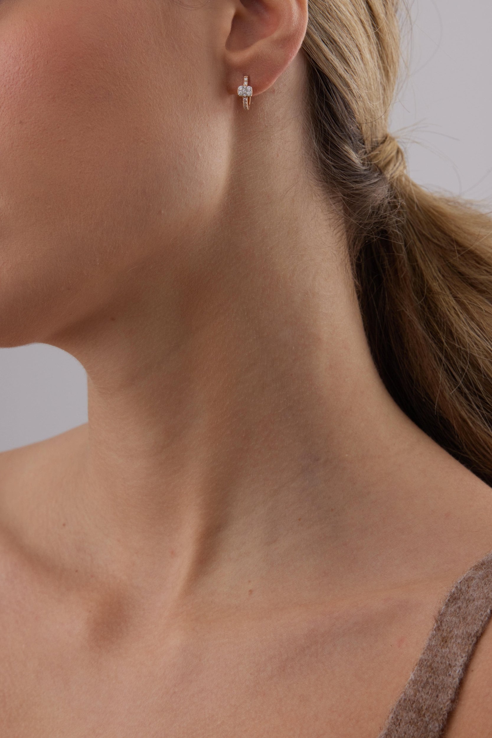 0.35 TCW Round Moissanite Diamond Huggie Earrings - Camila Brown