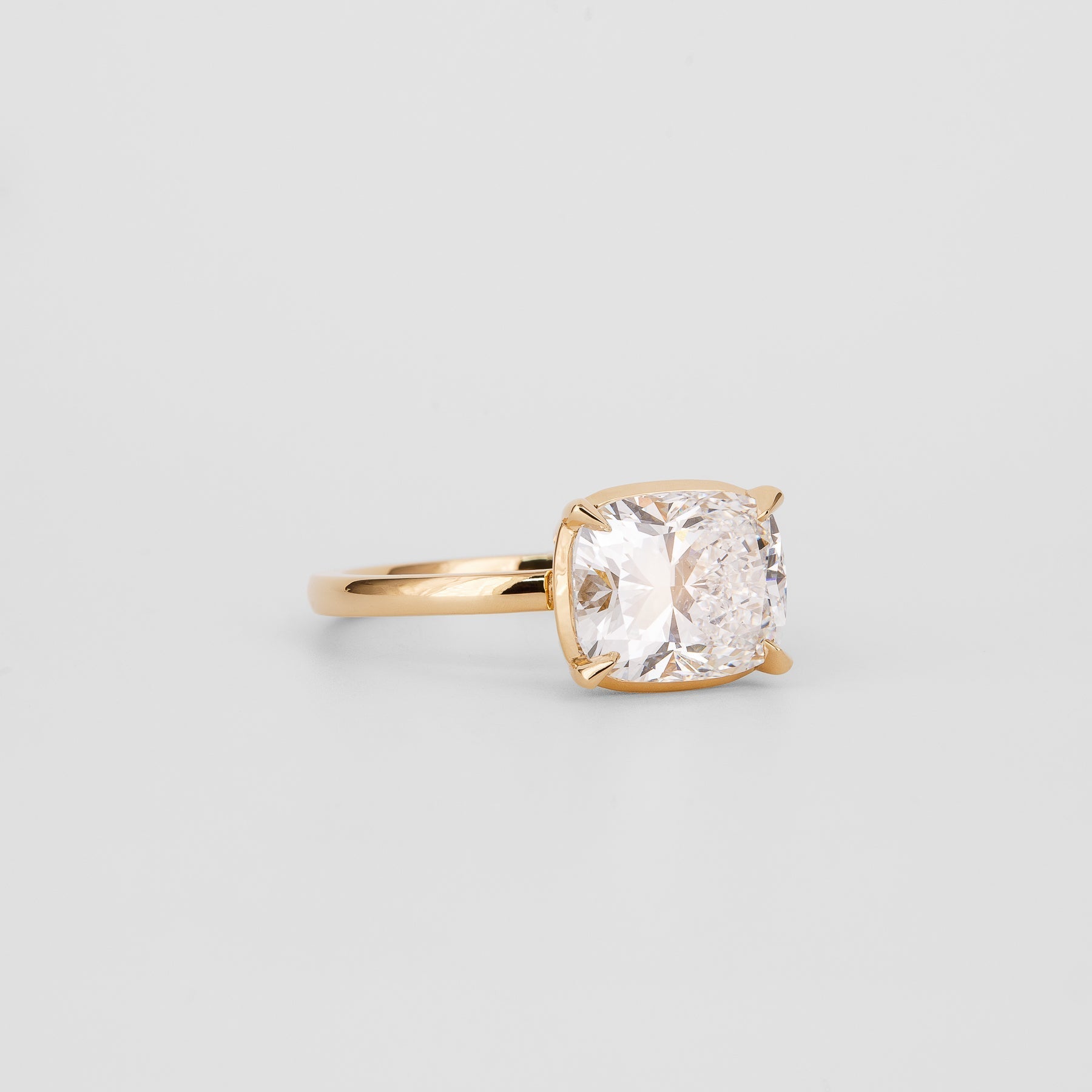 1.0 - 2.92 CT Cushion Lab Grown Diamond Bezel Engagement Ring