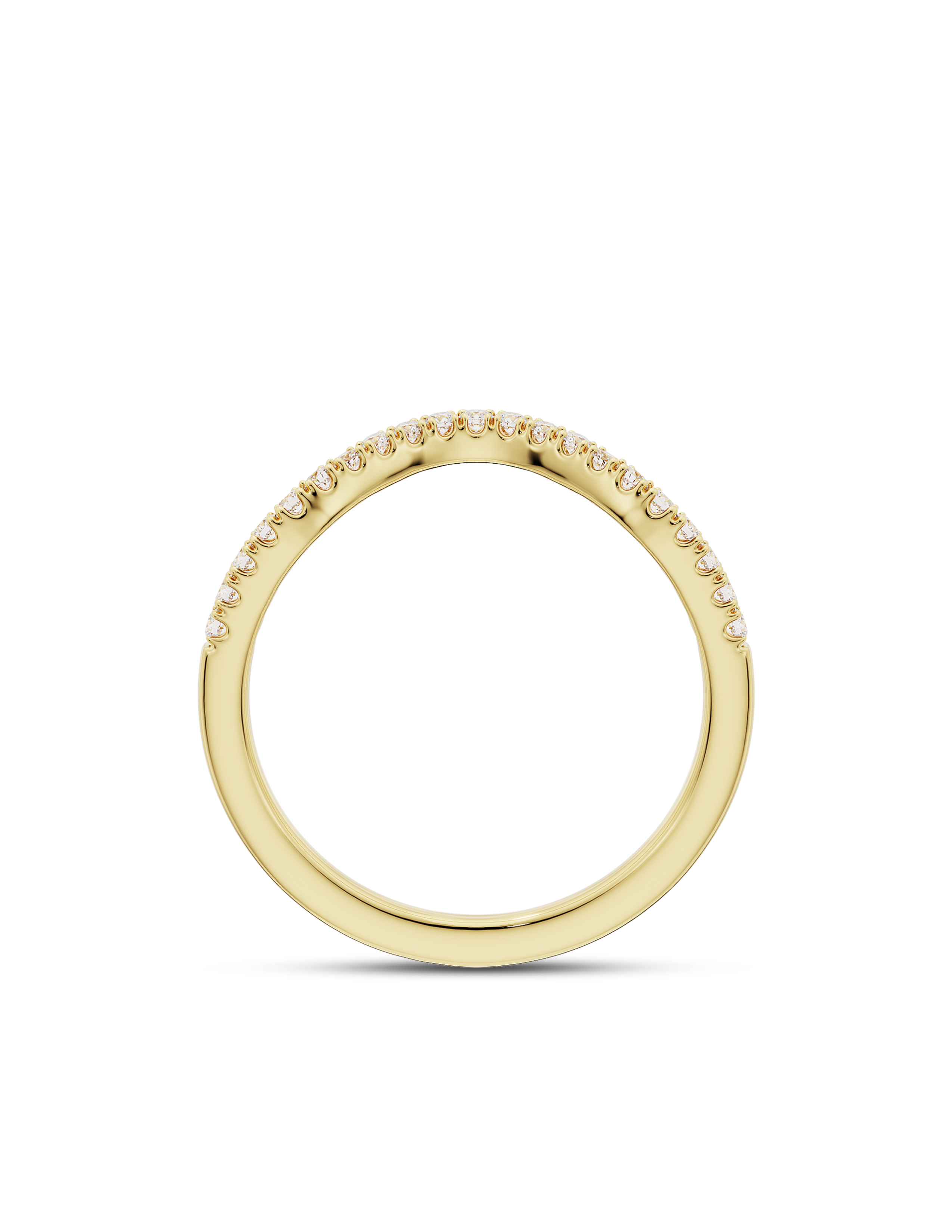 0.30 TCW Round Cut CVD Diamond Curved Wedding Band