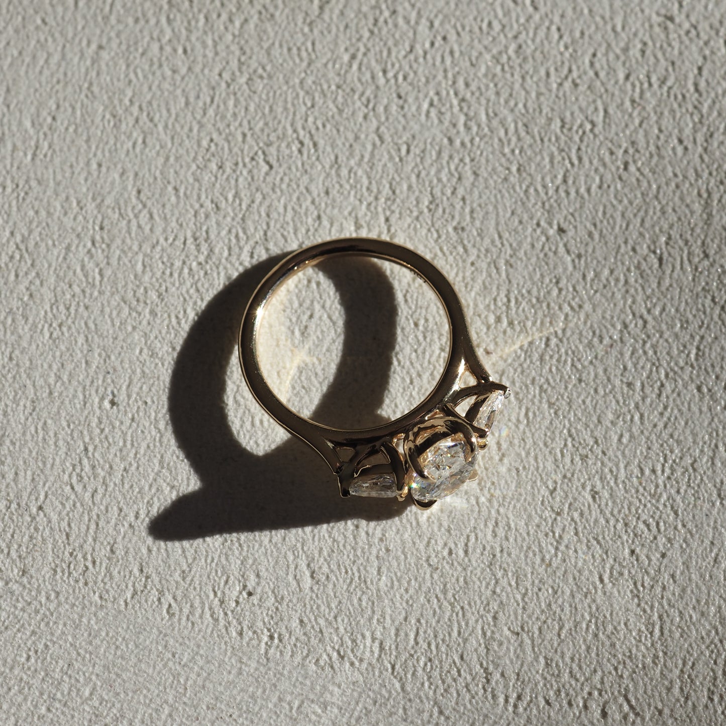 1.0 CT Oval E/VS1 CVD Diamond Three Stone Style Engagement Ring - Camila Brown