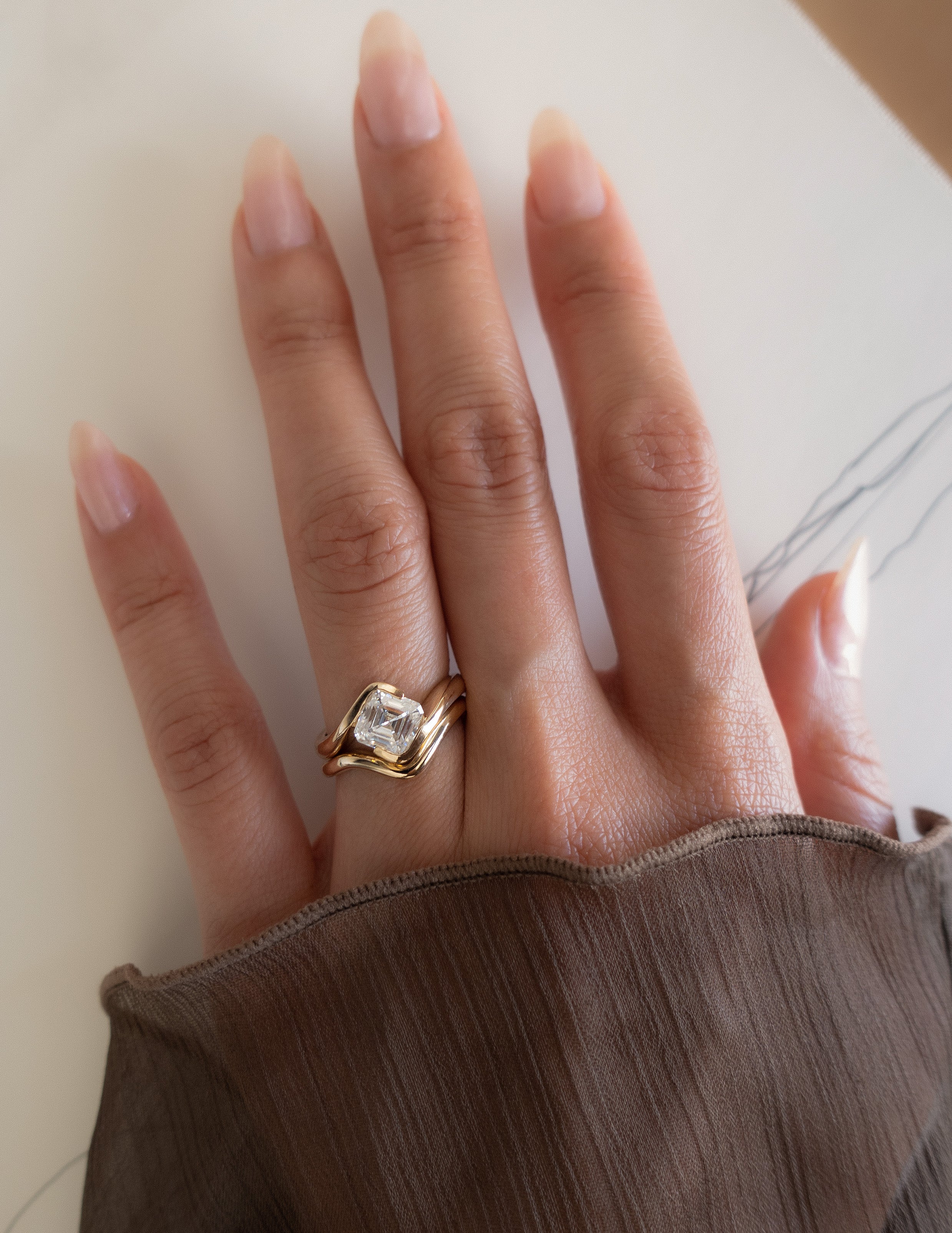 2.50 CT Asscher CVD Diamond unique Solitaire Bridal Ring Set-custom Listing for Justin