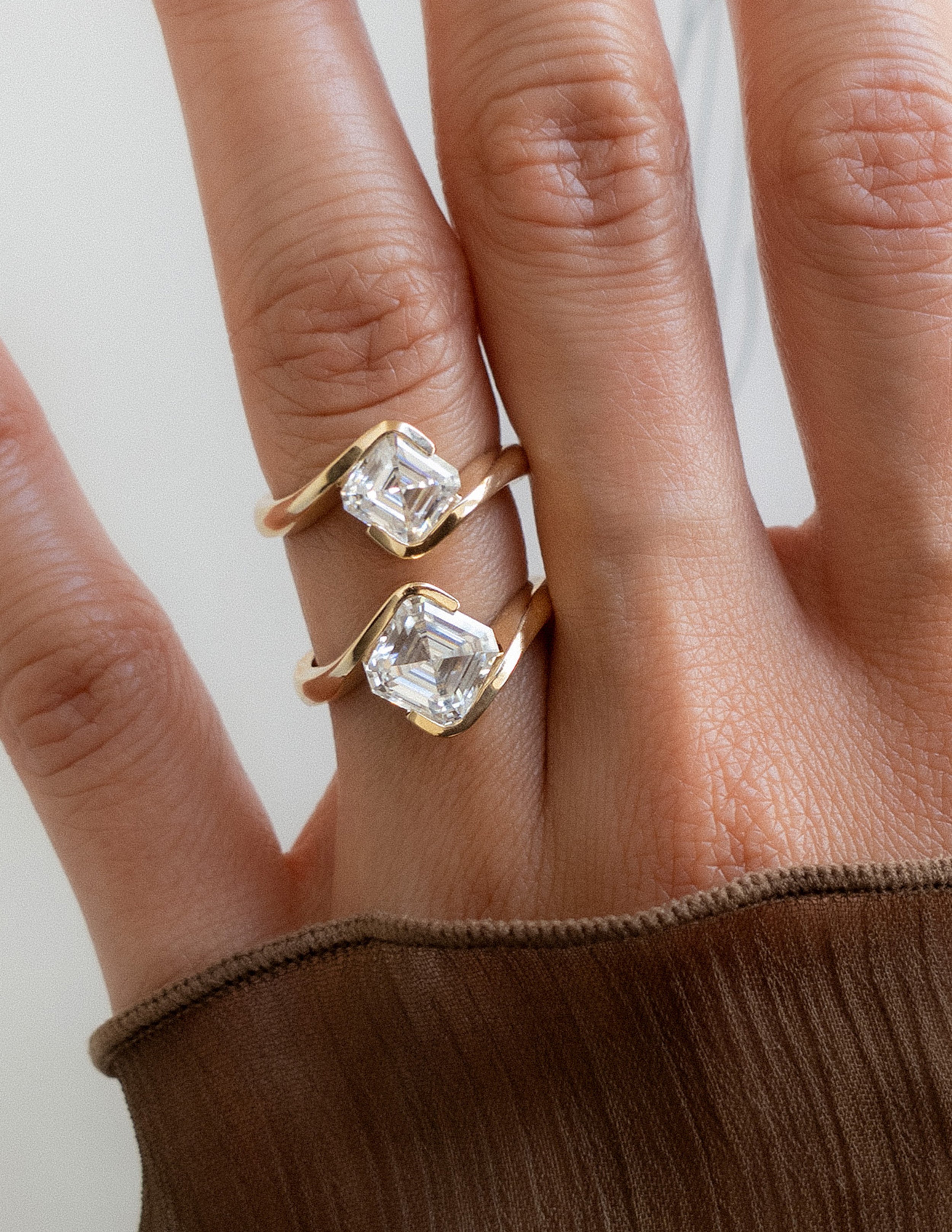 1.50 -2.50 CT Asscher Cut Lab Grown Diamond Solitaire Engagement Ring