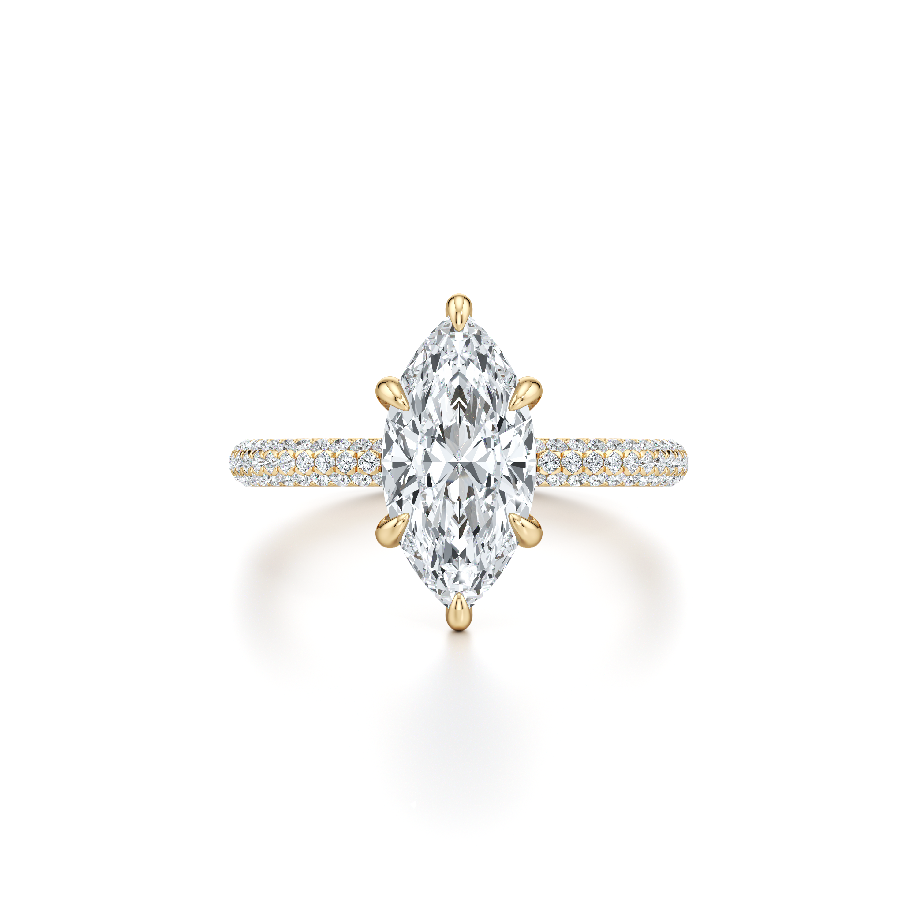2.0 Carats Lab Grown Diamond Marquise Shape F-VS1 Triple Pave Engagement Ring - Camila Brown